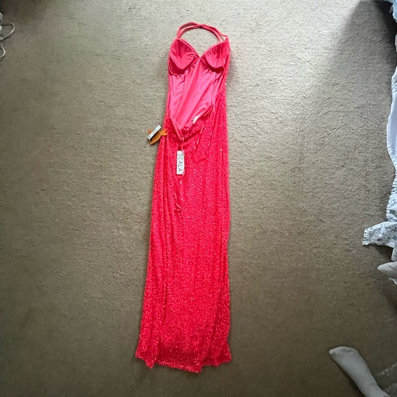 SCALA Neon Pink 60141 Sequin Prom Gown - Picture 4 of 5